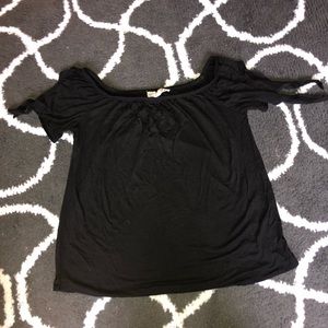 Black off the shoulder top